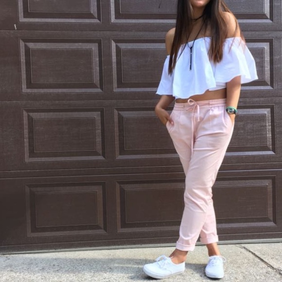 PINK ZARA PANTS - Picture 1 of 4